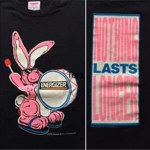 Vintage 90s Energizer Bunny Drum Graphic tee shirt